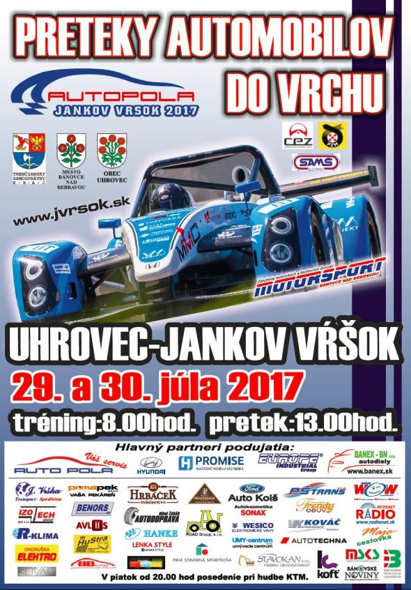 Preteky automobilov do vrchu Jankov vŕšok 29. - 30. júl 2017 Preteky automobilov do vrchu Jankov vŕšok 29. - 30. júl 2017