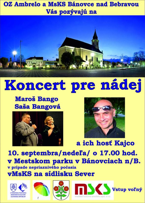 Koncert pre nádej - 10. 9. 2017 Koncert pre nádej - 10. 9. 2017