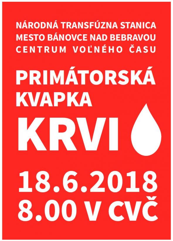 Primátorská kvapka krvi - 18. 6. 2018 Primátorská kvapka krvi - 18. 6. 2018