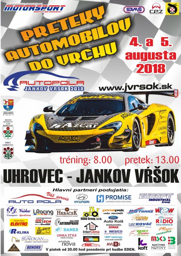Preteky automobilov do vrchu Jankov vŕšok 4. a 5. august 2018 Preteky automobilov do vrchu Jankov vŕšok 4. a 5. august 2018