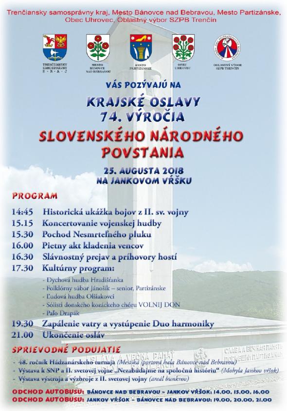 Krajské oslavy SNP na Jankovom vŕšku - 25. 8. 2018 Krajské oslavy SNP na Jankovom vŕšku - 25. 8. 2018
