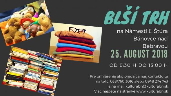 Blší trh na námestí - 25. 8. 2018 Blší trh na námestí - 25. 8. 2018