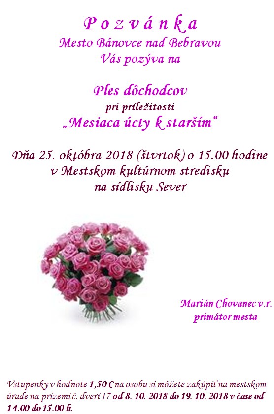 Ples dôchodcov – 25. 10. 2018 Ples dôchodcov – 25. 10. 2018