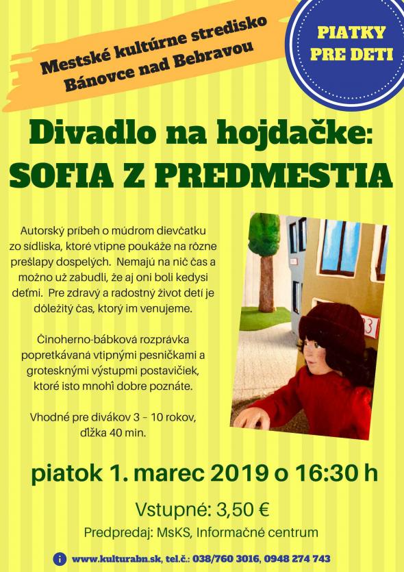 Piatky pre deti: Sofia z predmestia - 1. 3. 2019 Piatky pre deti: Sofia z predmestia - 1. 3. 2019