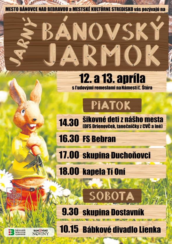 Jarný bánovský jarmok - 12. a 13. 4. 2019 Jarný bánovský jarmok - 12. a 13. 4. 2019
