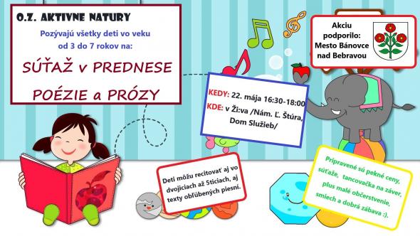 Súťaž v prednese poézie a prózy - 22. 5. 2019 Súťaž v prednese poézie a prózy - 22. 5. 2019