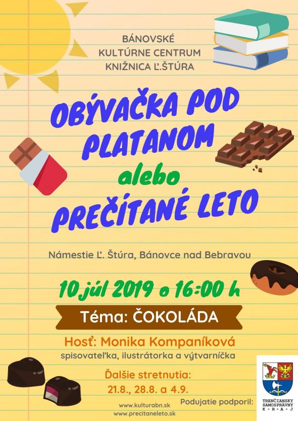 Obývačka pod platanom s Monikou Kompaníkovou – 10. 7. 2019 Obývačka pod platanom s Monikou Kompaníkovou – 10. 7. 2019