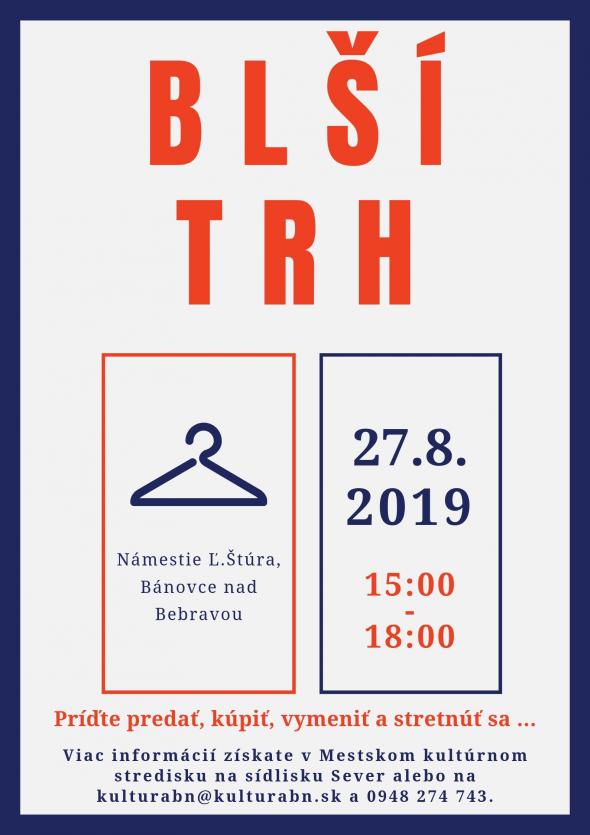 Blší trh na námestí – 27. 8. 2019 Blší trh na námestí – 27. 8. 2019