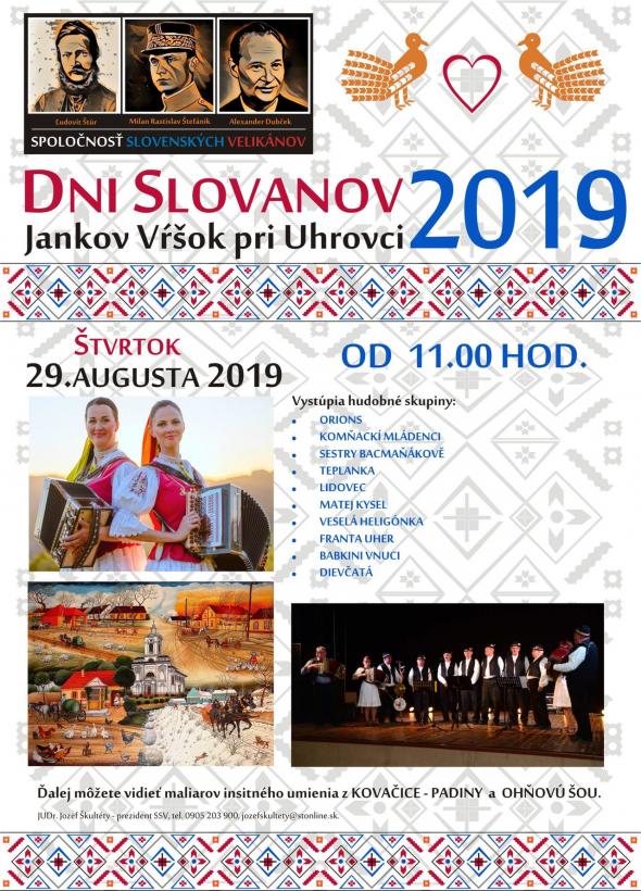 Dni Slovanov 2019 na Jankovom Vŕšku pri Uhrovci – 29. 8. 2019 Dni Slovanov 2019 na Jankovom Vŕšku pri Uhrovci – 29. 8. 2019