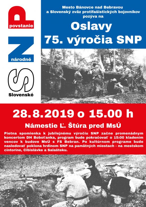 Mestské oslavy 75. výročia SNP – 28. 8. 2019 Mestské oslavy 75. výročia SNP – 28. 8. 2019