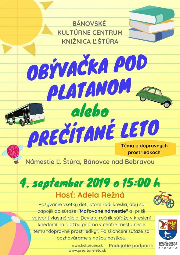 Obývačka pod platanom s Adelou Režnou – 4. 9. 2019 Obývačka pod platanom s Adelou Režnou – 4. 9. 2019